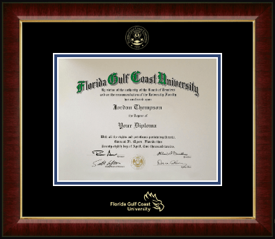 Florida Gulf Coast University diploma frame - Gold Embossed Diploma Frame in Murano