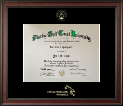 Florida Gulf Coast University diploma frame - Gold Embossed Diploma Frame in Studio