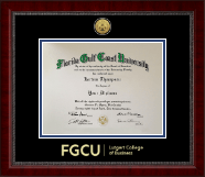 Florida Gulf Coast University diploma frame - Gold Engraved Medallion Diploma Frame in Sutton