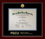 Florida Gulf Coast University diploma frame - Gold Engraved Medallion Diploma Frame in Sutton