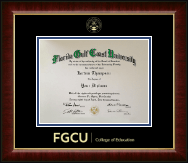 Florida Gulf Coast University diploma frame - Gold Embossed Diploma Frame in Murano