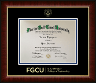 Florida Gulf Coast University diploma frame - Gold Embossed Diploma Frame in Murano