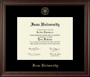 Iona University diploma frame - Gold Embossed Diploma Frame in Studio