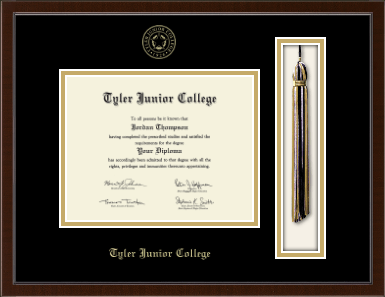 Tyler Junior College diploma frame - Tassel & Cord Diploma Frame in Delta