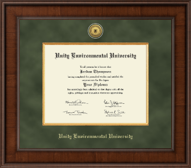 Unity Environmental University diploma frame - Presidential Gold Engraved Diploma Frame in Madison