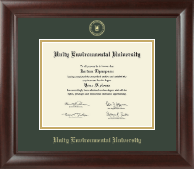 Unity Environmental University diploma frame - Gold Embossed Diploma Frame in Rainier