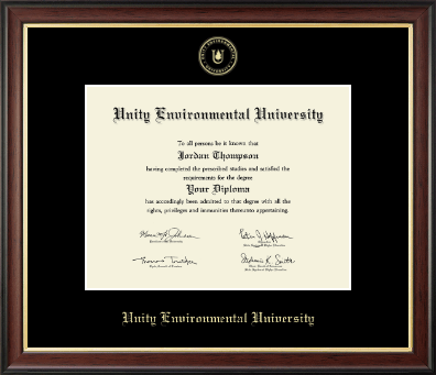 Unity Environmental University diploma frame - Gold Embossed Diploma Frame in Studio Gold