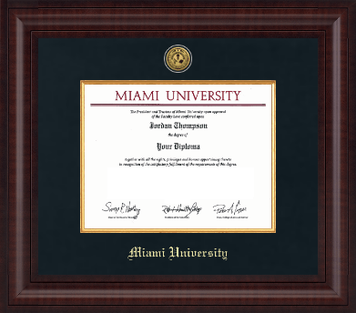 Miami University diploma frame - Presidential Gold Engraved Diploma Frame in Premier