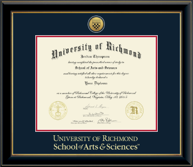 University of Richmond diploma frame - Gold Engraved Medallion Diploma Frame in Onyx Gold