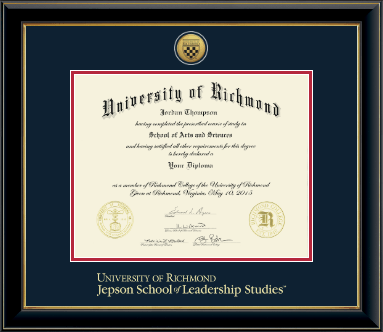 University of Richmond diploma frame - Gold Engraved Medallion Diploma Frame in Onyx Gold