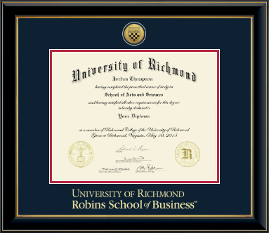 University of Richmond diploma frame - Gold Engraved Medallion Diploma Frame in Onyx Gold