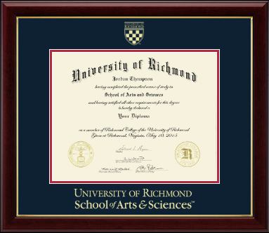 University of Richmond diploma frame - Gold Embossed Diploma Frame in Gallery