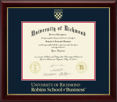 University of Richmond diploma frame - Gold Embossed Diploma Frame in Gallery