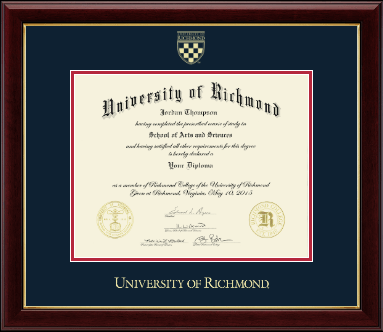 University of Richmond diploma frame - Gold Embossed Diploma Frame in Gallery