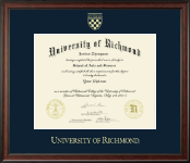 University of Richmond diploma frame - Gold Embossed Diploma Frame in Studio