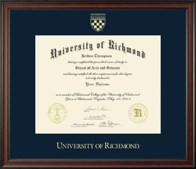 University of Richmond diploma frame - Gold Embossed Diploma Frame in Studio