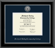 Flathead Valley Community College diploma frame - Silver Engraved Medallion Diploma Frame in Onyx Silver