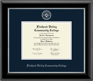 Flathead Valley Community College diploma frame - Silver Embossed Diploma Frame in Onyx Silver