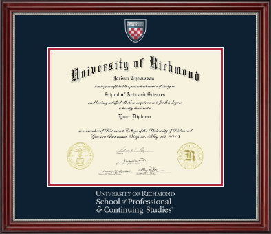 University of Richmond diploma frame - Masterpiece Medallion Diploma Frame in Kensington Silver