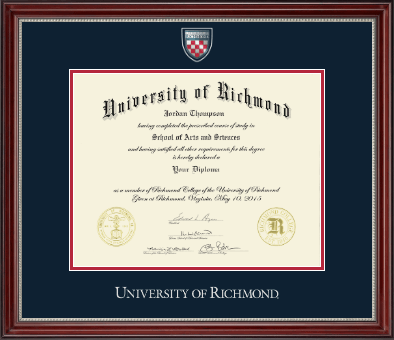 University of Richmond diploma frame - Masterpiece Medallion Diploma Frame in Kensington Silver