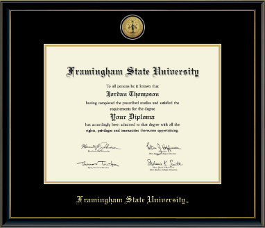 Framingham State University diploma frame - Gold Engraved Medallion Diploma Frame in Onexa Gold