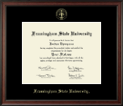 Framingham State University diploma frame - Gold Embossed Diploma Frame in Studio