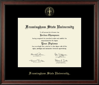 Framingham State University diploma frame - Gold Embossed Diploma Frame in Studio