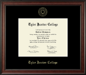 Tyler Junior College diploma frame - Gold Embossed Diploma Frame in Studio