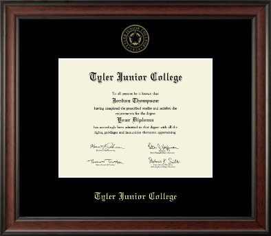 Tyler Junior College diploma frame - Gold Embossed Diploma Frame in Studio