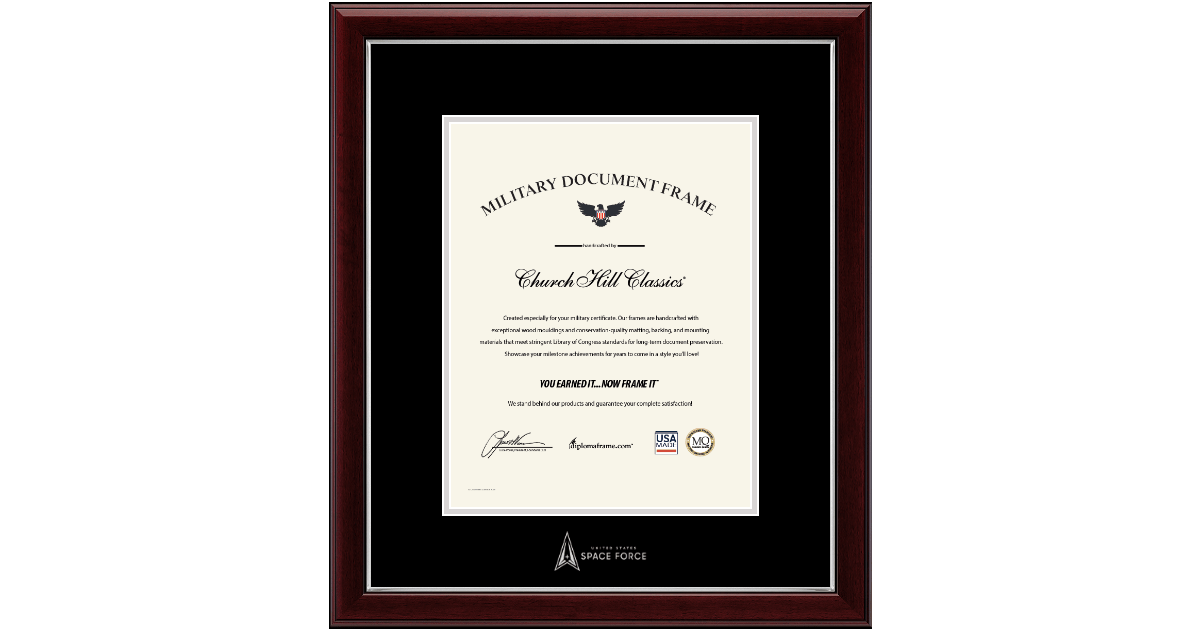 Silver Embossed Certificate Frame in Gallery Silver United States Space Force Item 422914