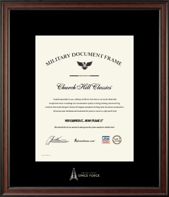 United States Space Force certificate frame - Silver Embossed Certificate Frame in Studio