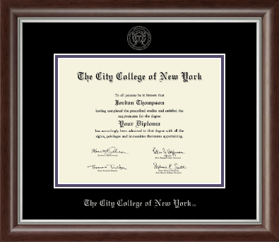 The City College of New York diploma frame - Silver Embossed Diploma Frame in Devonshire