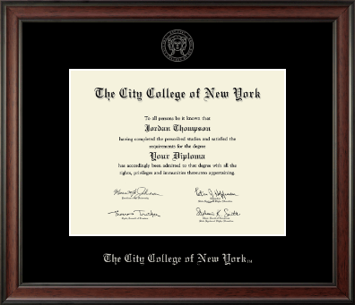 The City College of New York diploma frame - Silver Embossed Diploma Frame in Studio