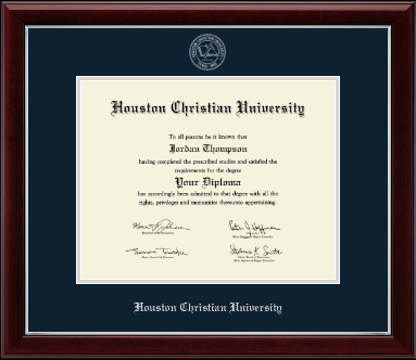 Houston Christian University diploma frame - Silver Embossed Diploma Frame in Gallery Silver