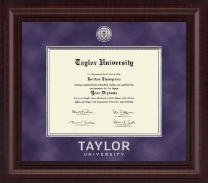 Taylor University diploma frame - Presidential Silver Engraved Diploma Frame in Premier