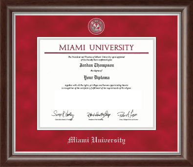 Miami University diploma frame - Pewter Masterpiece Medallion Diploma Frame in Devonshire