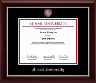 Miami University diploma frame - Pewter Masterpiece Medallion Diploma Frame in Gallery Silver