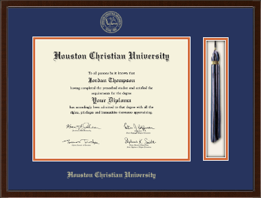 Houston Christian University diploma frame - Tassel & Cord Diploma Frame in Delta