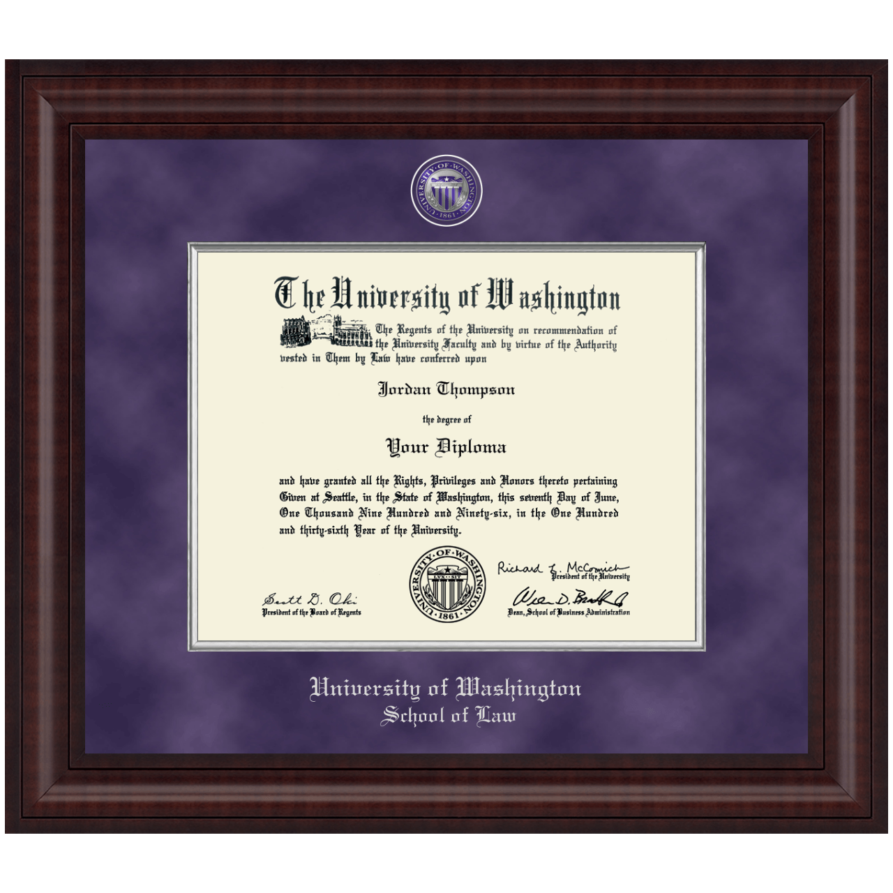 Washington School of Law Diploma Frames Church Hill Classics