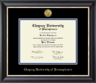 Cheyney University diploma frame - Gold Engraved Medallion Diploma Frame in Noir