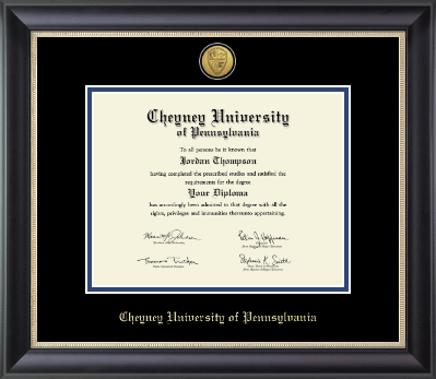 Cheyney University diploma frame - Gold Engraved Medallion Diploma Frame in Noir