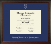 Cheyney University diploma frame - Silver Embossed Diploma Frame in Studio