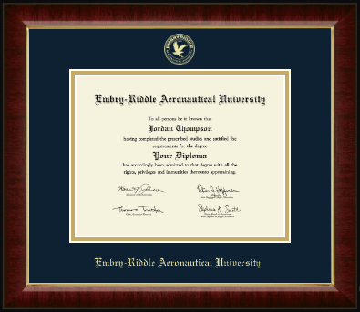 Embry-Riddle Aeronautical University diploma frame - Gold Embossed Diploma Frame in Murano