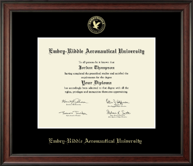 Embry-Riddle Aeronautical University diploma frame - Gold Embossed Diploma Frame in Studio