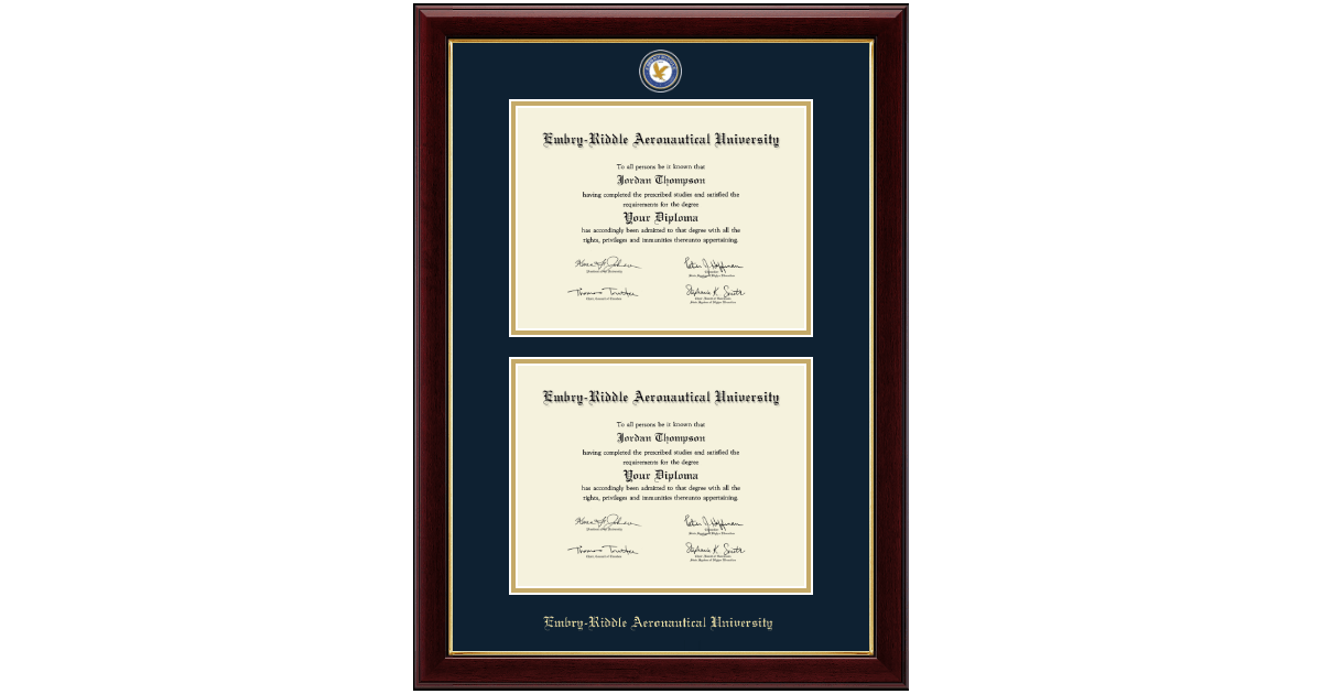 Double Masterpiece Diploma Frame in Gallery EmbryRiddle Aeronautical