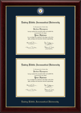 Embry-Riddle Aeronautical University diploma frame - Double Masterpiece Diploma Frame in Gallery
