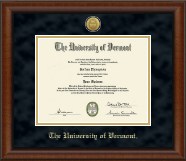 The University of Vermont diploma frame - Gold Engraved Medallion Diploma Frame in Austin