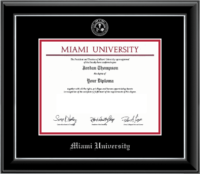 Miami University diploma frame - Silver Embossed Diploma Frame in Onyx Silver