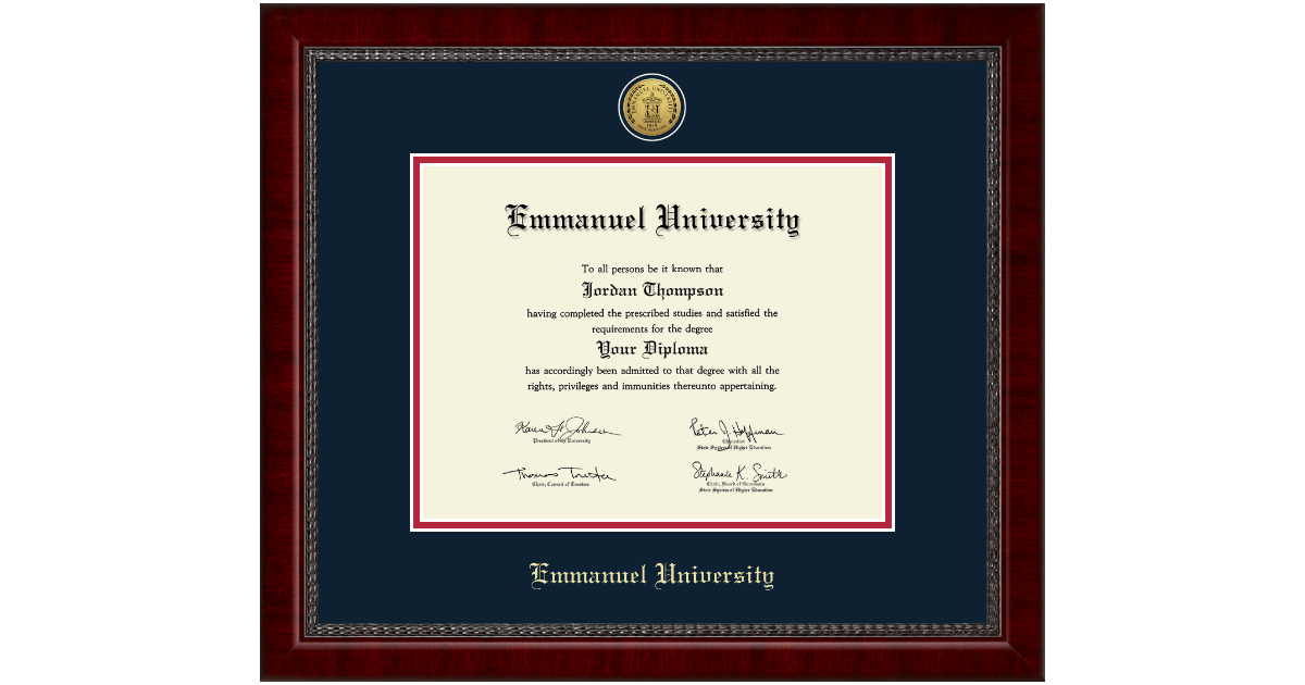 Emmanuel University Diploma Frames Church Hill Classics