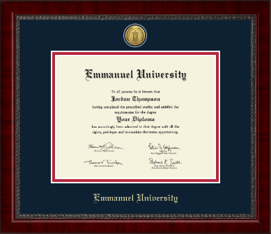 Emmanuel University diploma frame - Gold Engraved Medallion Diploma Frame in Sutton